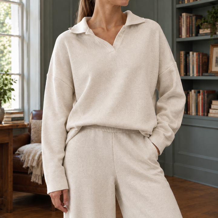 Women's Clara-Lane Wide Leg Set in Off White | Invictora.com
