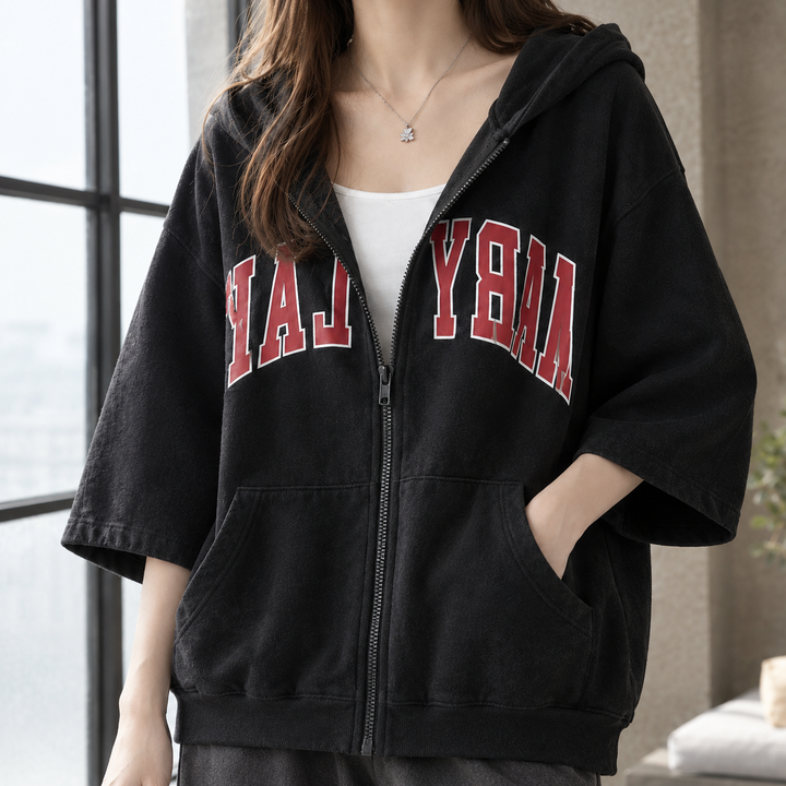 Women's Bridget Zip Hoodie in Black | Invictora.com