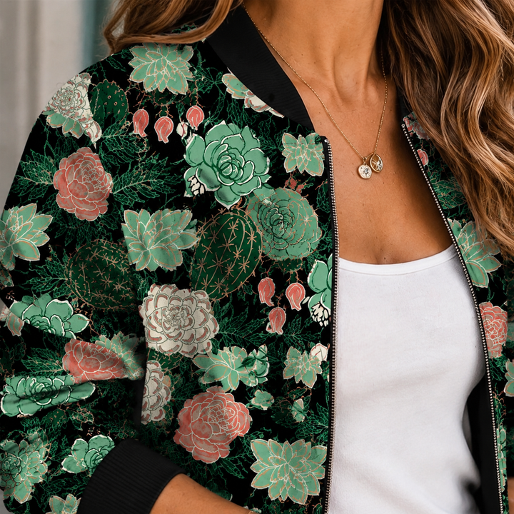 Women's Margot-Skye Printed Jacket in Green | Invictora.com