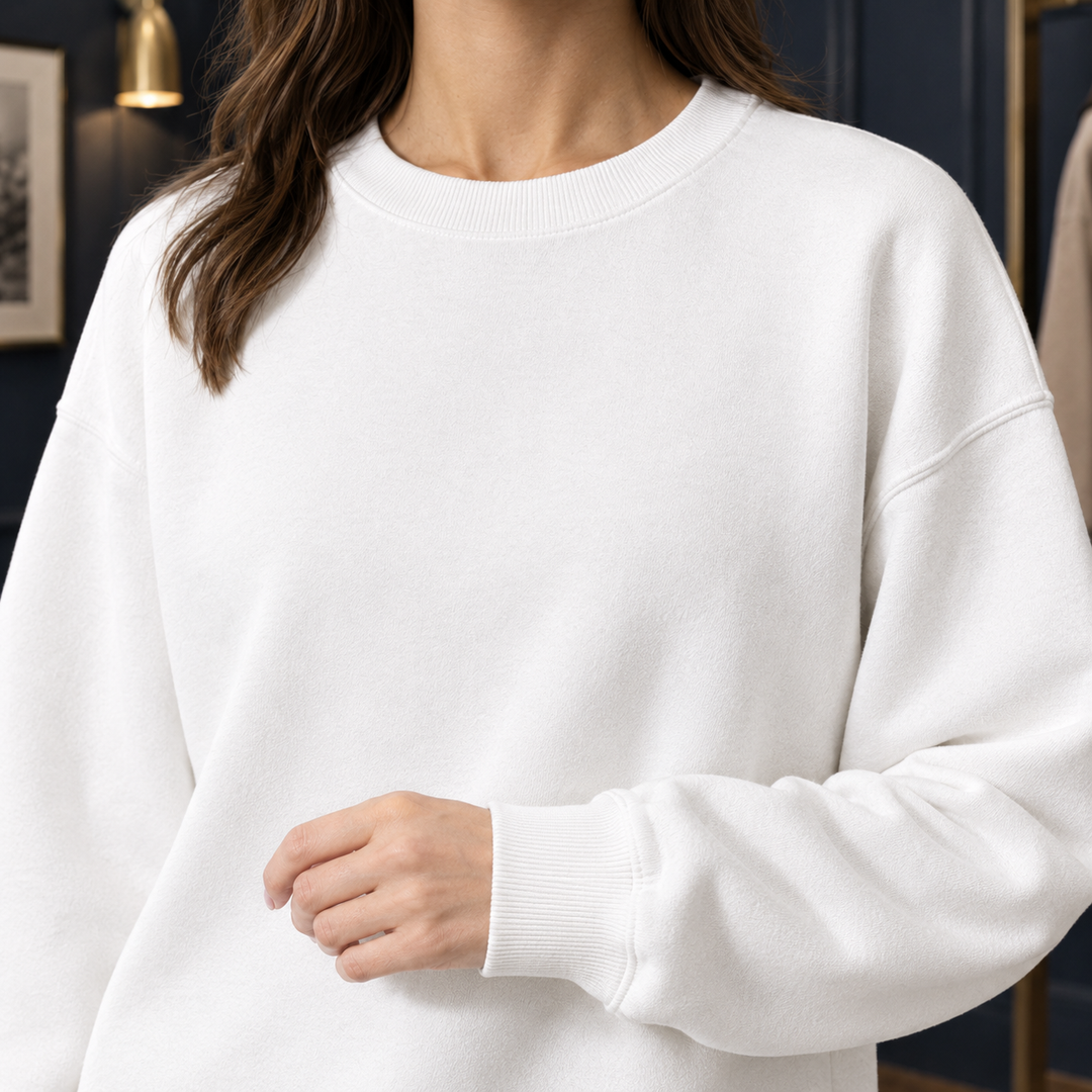 Women's Candela Crewneck Sweater in White | Invictora.com