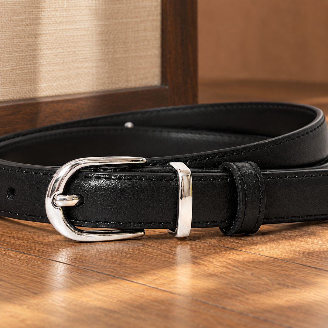 Women's Ancona-Garda Leather Belt in Dark Brown | Invictora.com