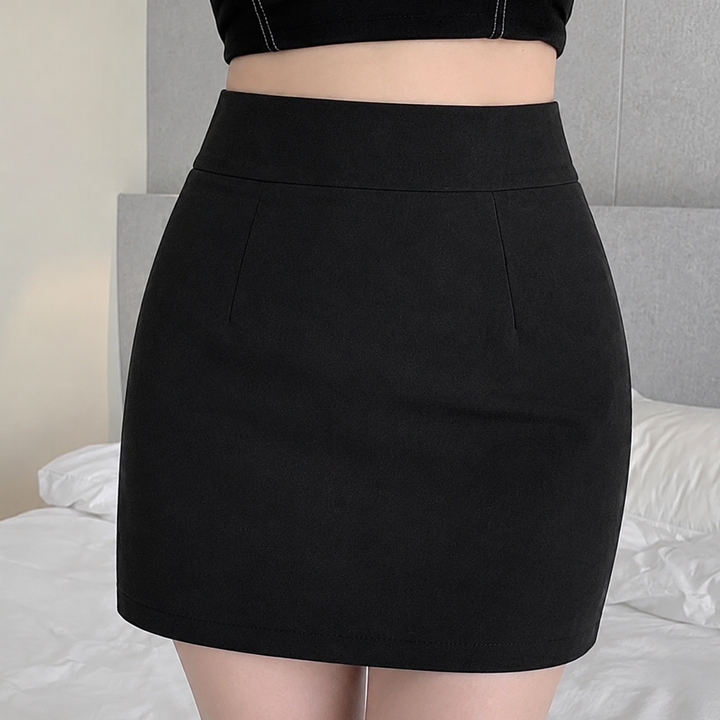 Women's Allegra Tailored Mini Skirt in Black | Invictora.com