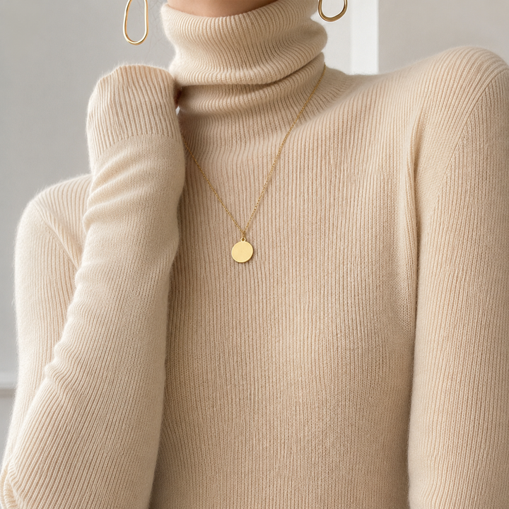 Women's Genevieve-Rose Cashmere Sweater in Ivory Pearl | Invictora.com