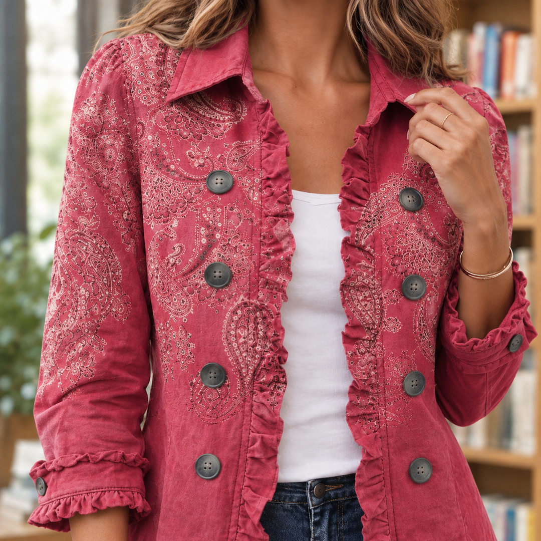 Women's Adeline-Mae Paisley Jacket in Rose Pink | Invictora.com