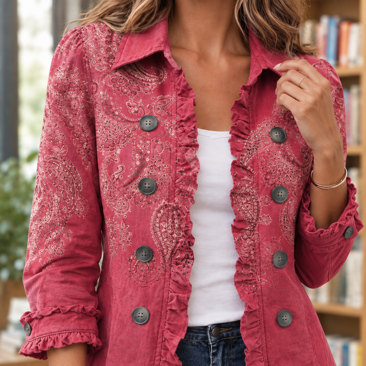 Women's Adeline-Mae Paisley Jacket in Rose Pink | Invictora.com