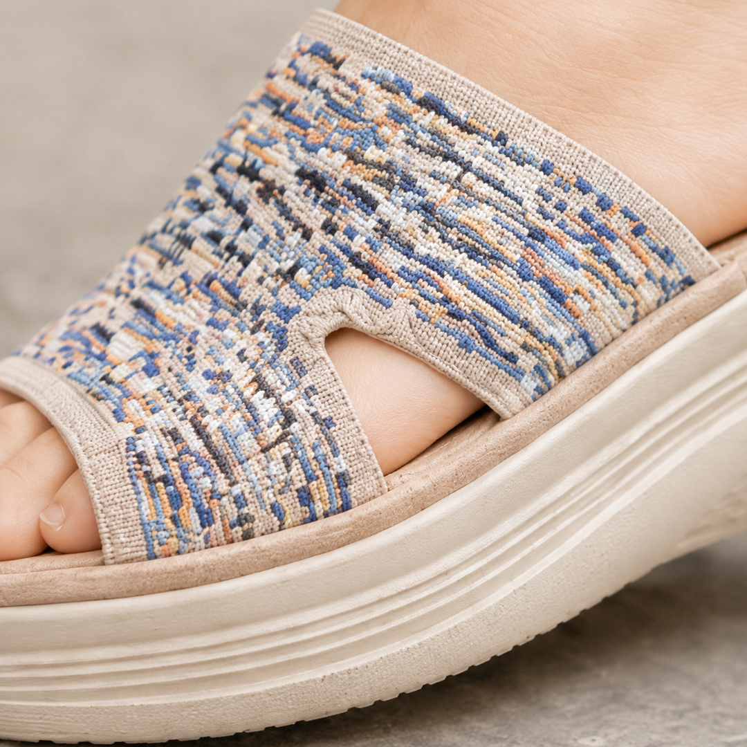 Women's Abate Woven Wedge Sandals in Khaki | Invictora.com