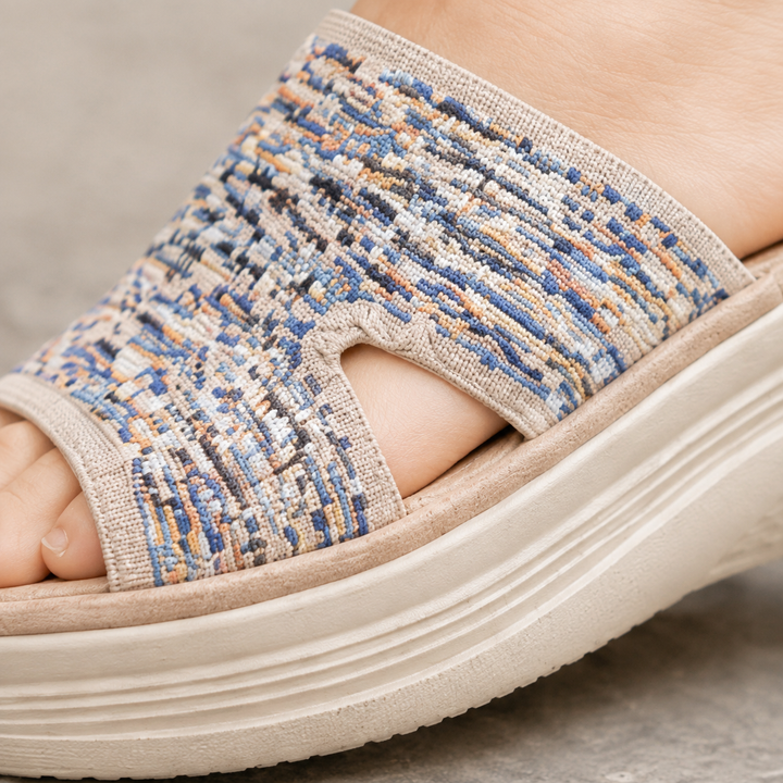 Women's Abate Woven Wedge Sandals in Khaki | Invictora.com