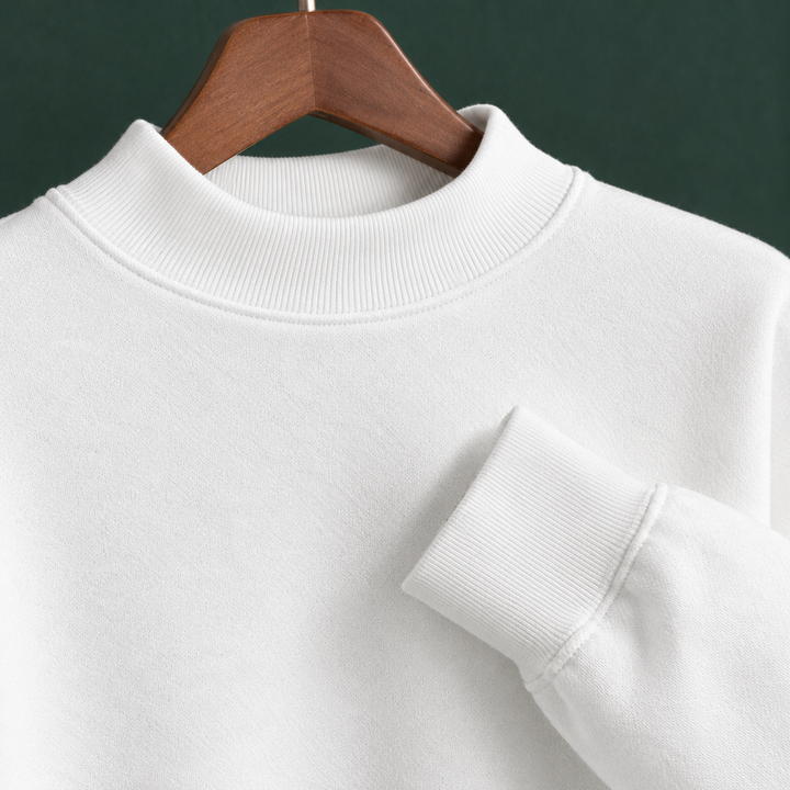 Women's Ancelin Mock Neck Sweater in White | Invictora.com