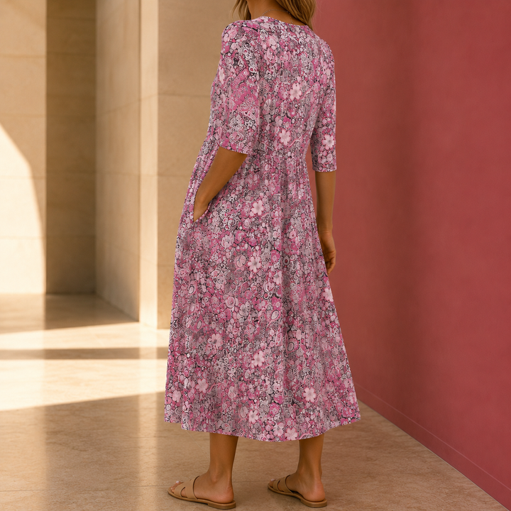 Women's Nadia-Claire Printed Midi Dress in Pink | Invictora.com