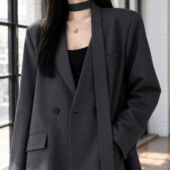 Women's Eleanora Relaxed Blazer in Black | Invictora.com