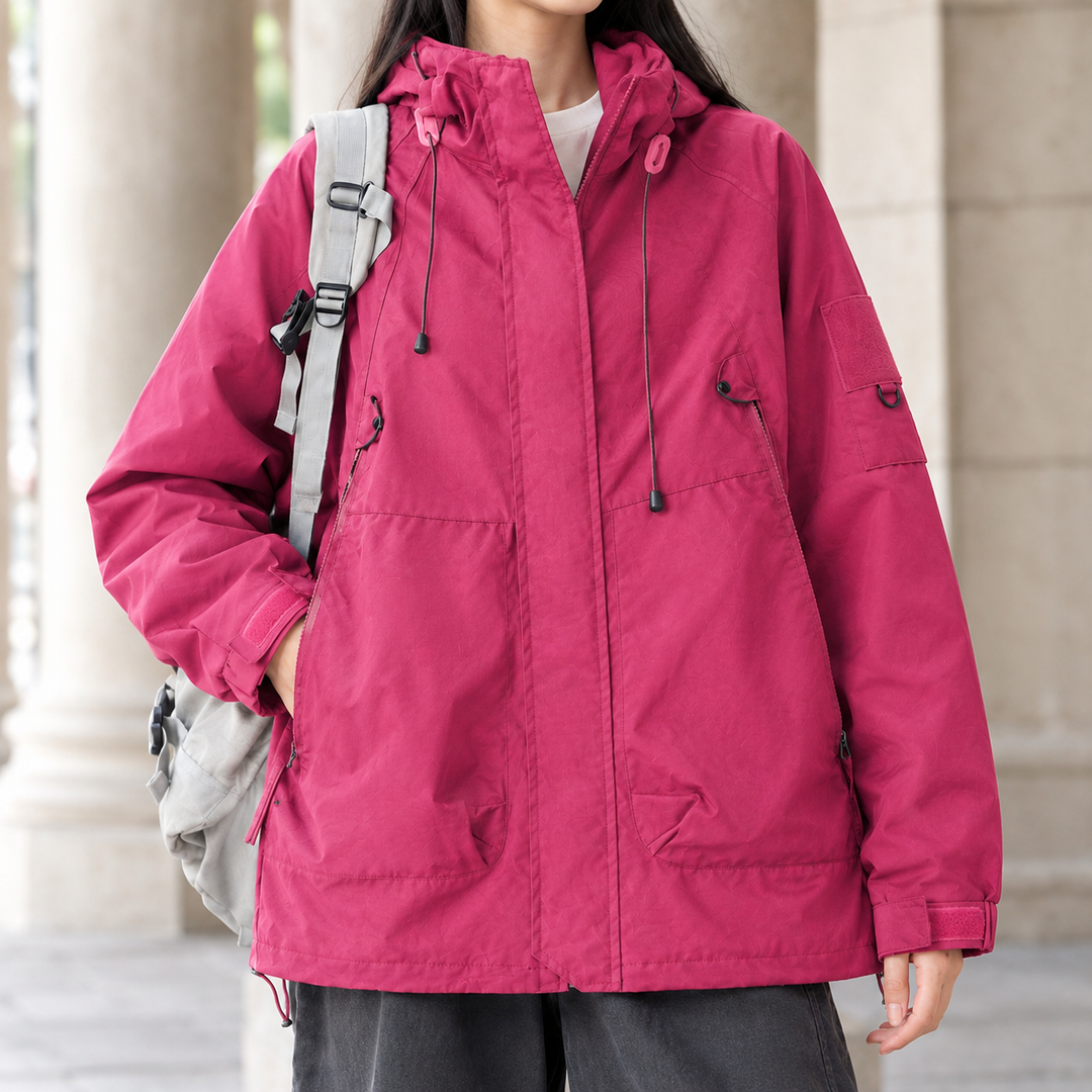 Women's Eden-Hope Hooded Utility Jacket in Strawberry Red | Invictora.com