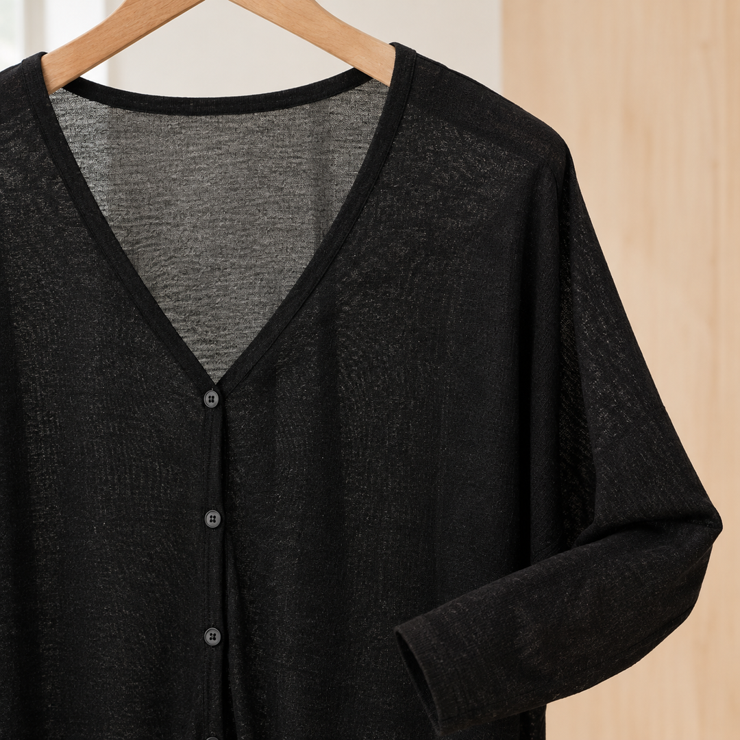 Women's Francesca-Faye Draped Cardigan in Black | Invictora.com