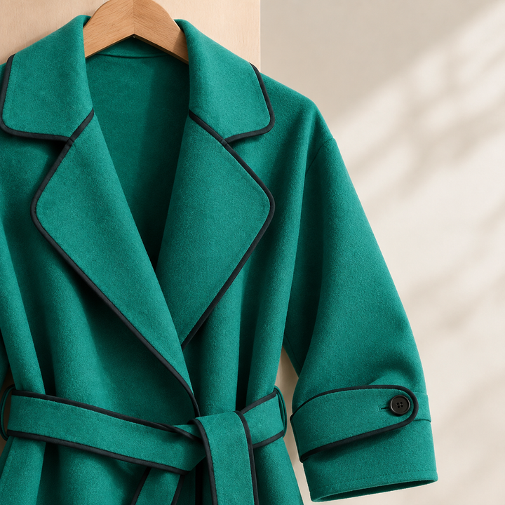 Women's Amabel-Kate Cashmere Coat in Green | Invictora.com