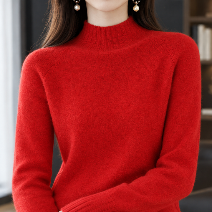 Women's Eden-Jade Cashmere Sweater in Red | Invictora.com