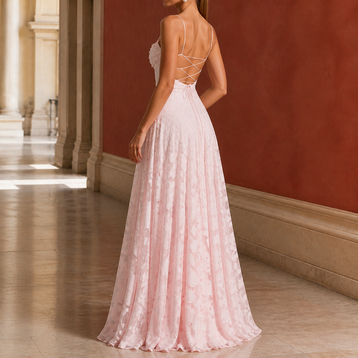 Women's Celeste-Kate Cowl Maxi Dress in Pink | Invictora.com