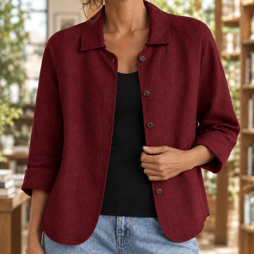 Women's Mabel-Jade Relaxed Blazer in Red | Invictora.com