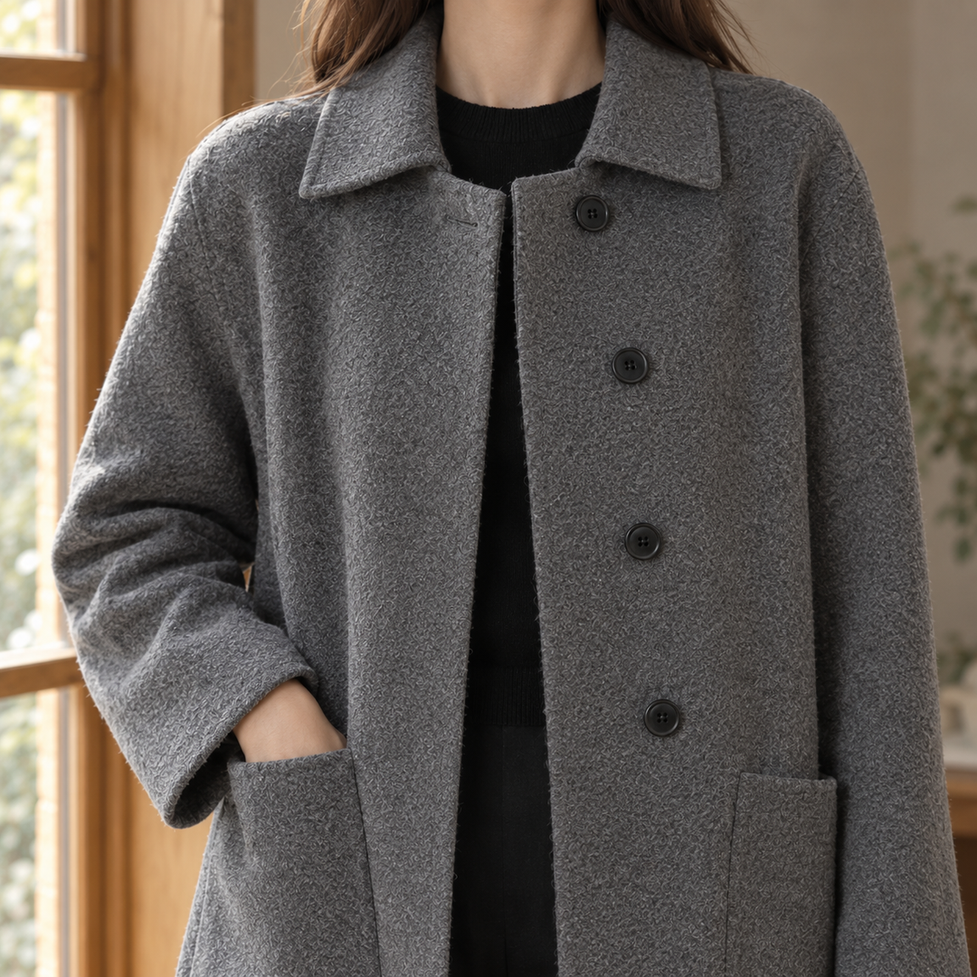 Women's Ameline-Elise Wool Coat in Gray | Invictora.com