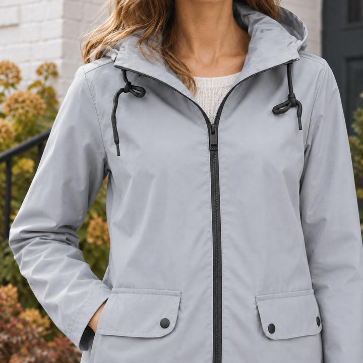 Women's Talia-Sage Hooded Jacket in Gray | Invictora.com