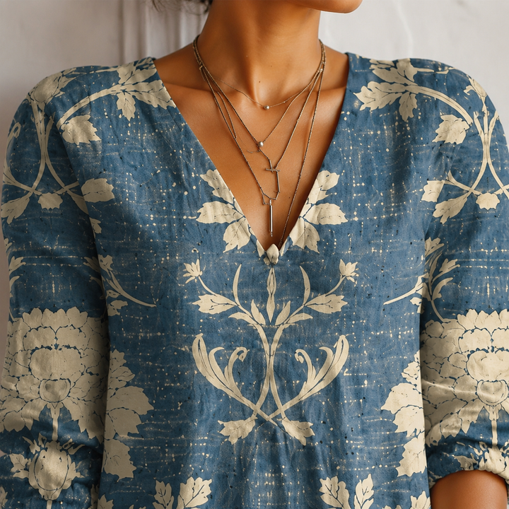 Women's Gabriella-June Floral Maxi Dress in Floral Blue | Invictora.com