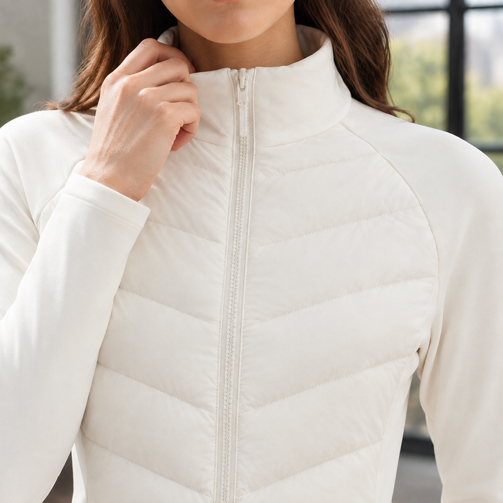 Women's Ilaria-Louise Quilted Jacket in Apricot White | Invictora.com