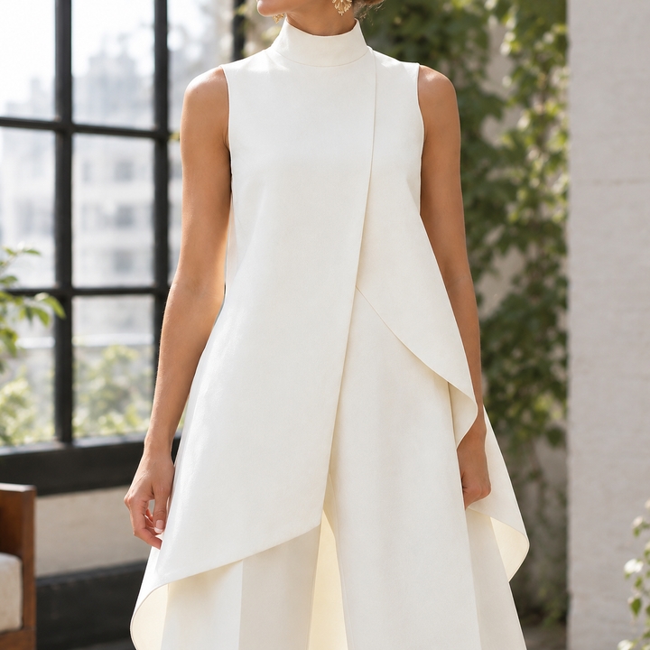 Women's Rhea-Kate Layered Pant Set in White | Invictora.com