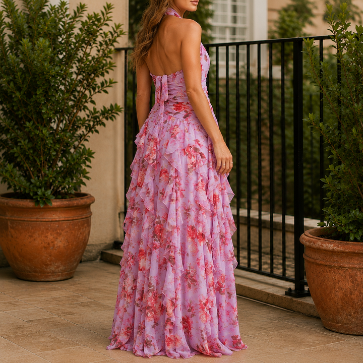 Women's Lara Halter Maxi Dress in Pink | Invictora.com