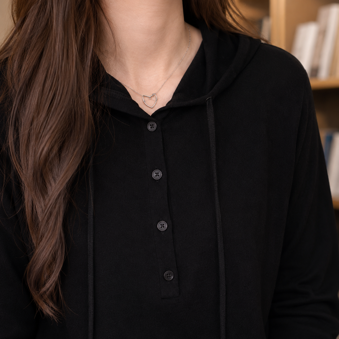 Women's Aiglon Merino Hoodie in Black | Invictora.com