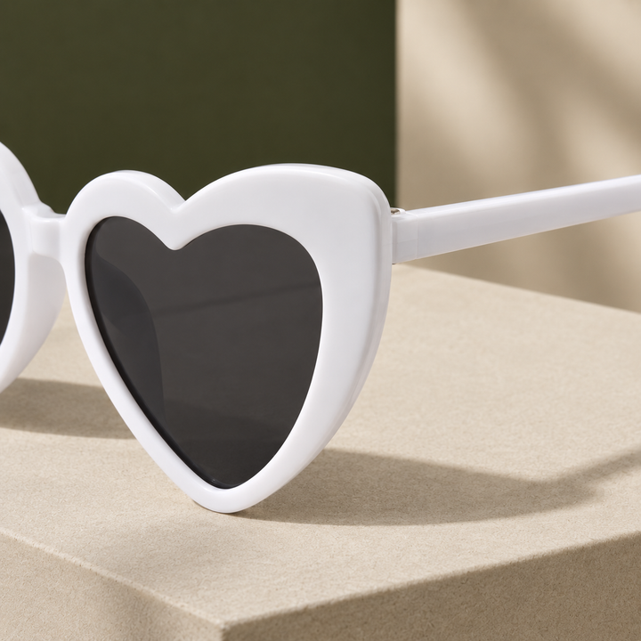 Women's Valentine Heart Sunglasses in Light Pink | Invictora.com
