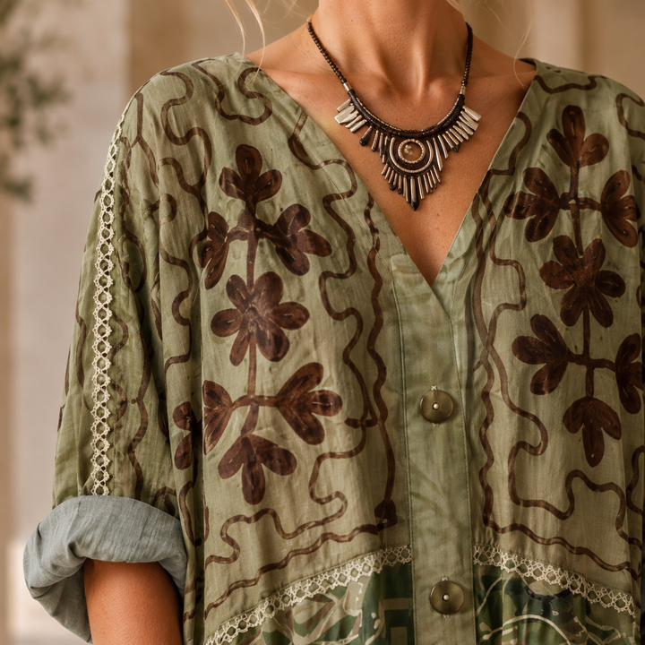 Women's Nina-Jane Oversized Dress in Green | Invictora.com