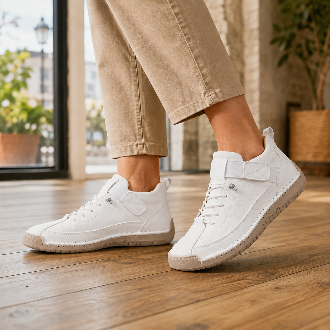 Women's Garda Orthopedic Sneakers in Beige | Invictora.com