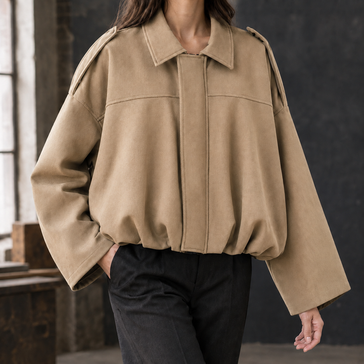 Women's Kiera Oversized Bomber Jacket in Green | Invictora.com