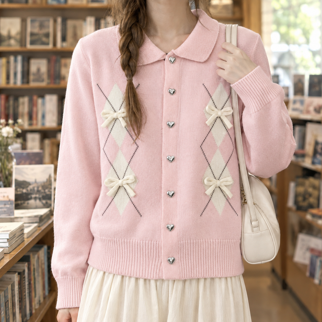 Women's Hazel-Rae Bow Cardigan in White | Invictora.com
