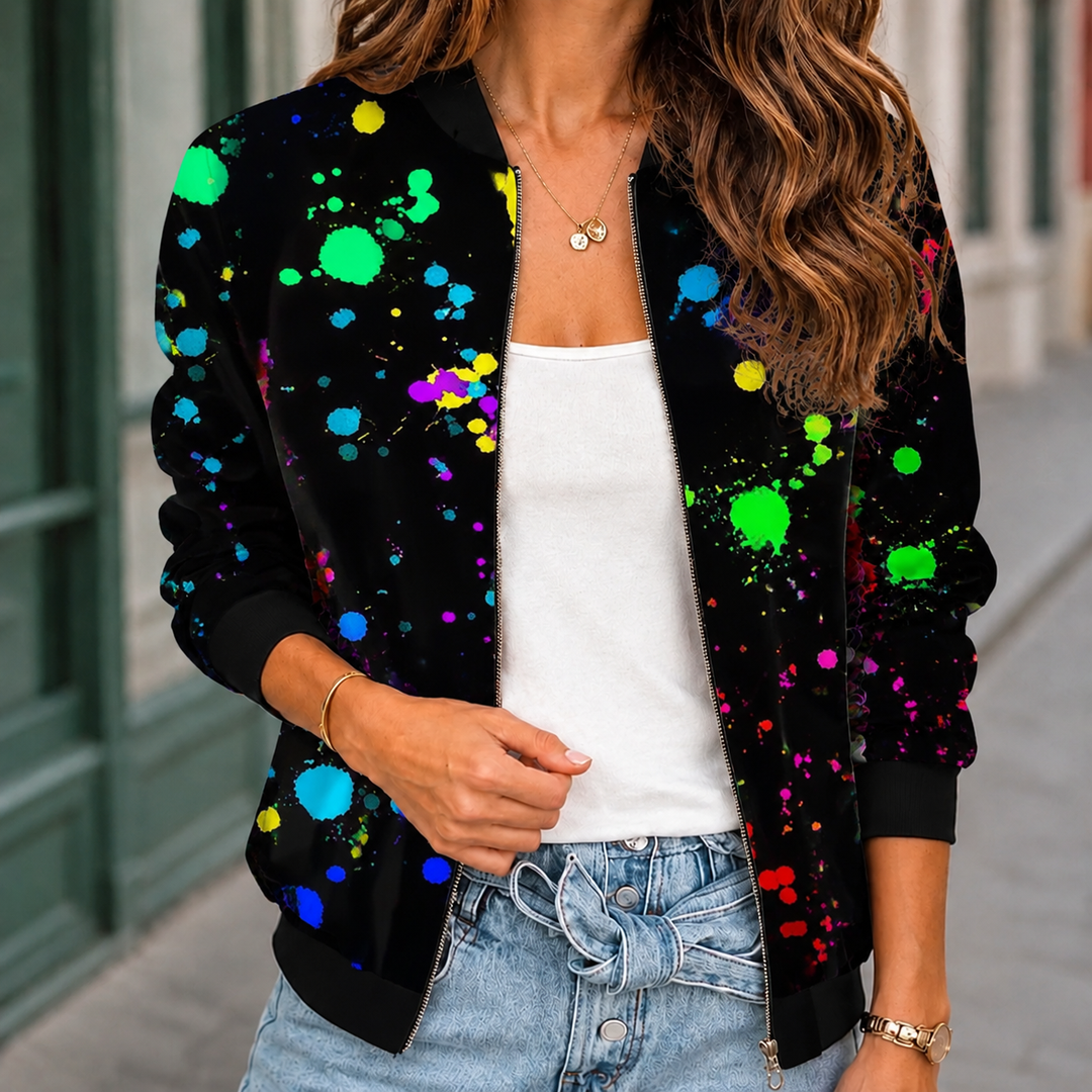 Women's Margot-Skye Printed Jacket in Green | Invictora.com