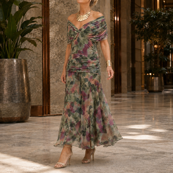 Women's Lydia-Hope Wrap Maxi Dress in Dark Green | Invictora.com