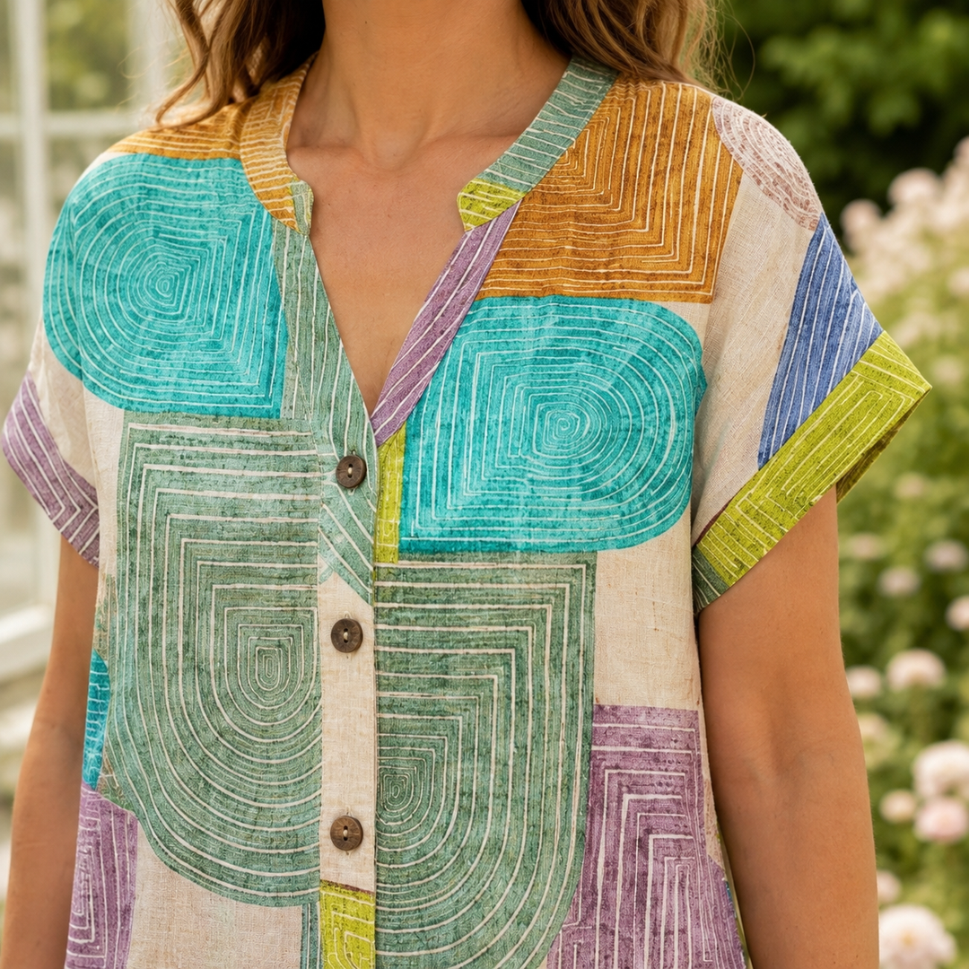 Women's Aimee Geometric Shirt Dress product image | Invictora.com