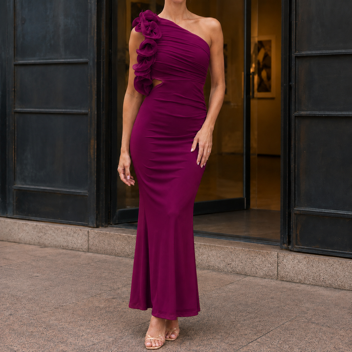 Women's Harriet-Louise One-Shoulder Dress in Light Purple | Invictora.com
