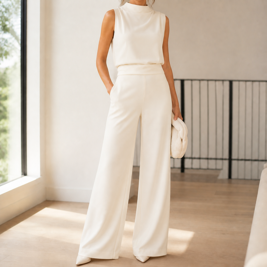 Women's Dahlia-Louise Wide-Leg Jumpsuit in Green | Invictora.com