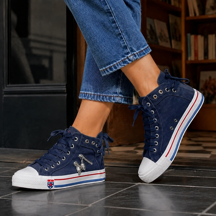Women's Olivieri Orthopedic Sneakers in Denim Blue | Invictora.com