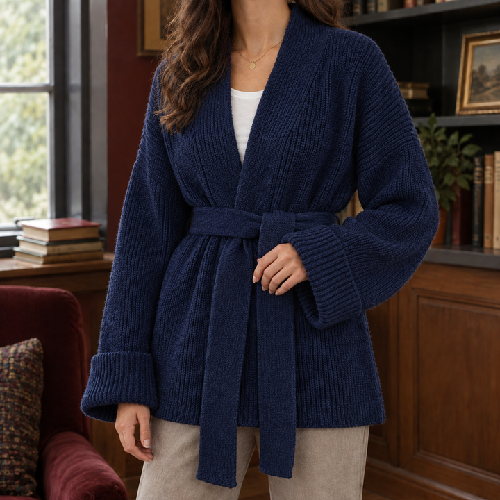 Women's Michelle-Jade Belted Cardigan in White | Invictora.com