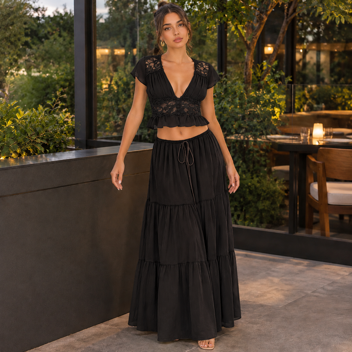 Women's Marguerite-Eve Lace Set in Green | Invictora.com
