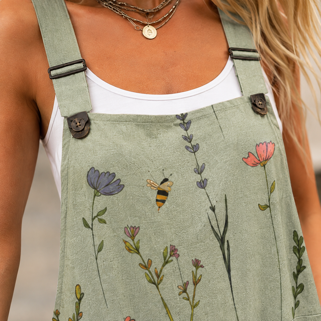 Women's Saskia-Grace Floral Jumpsuit in Sage Green | Invictora.com