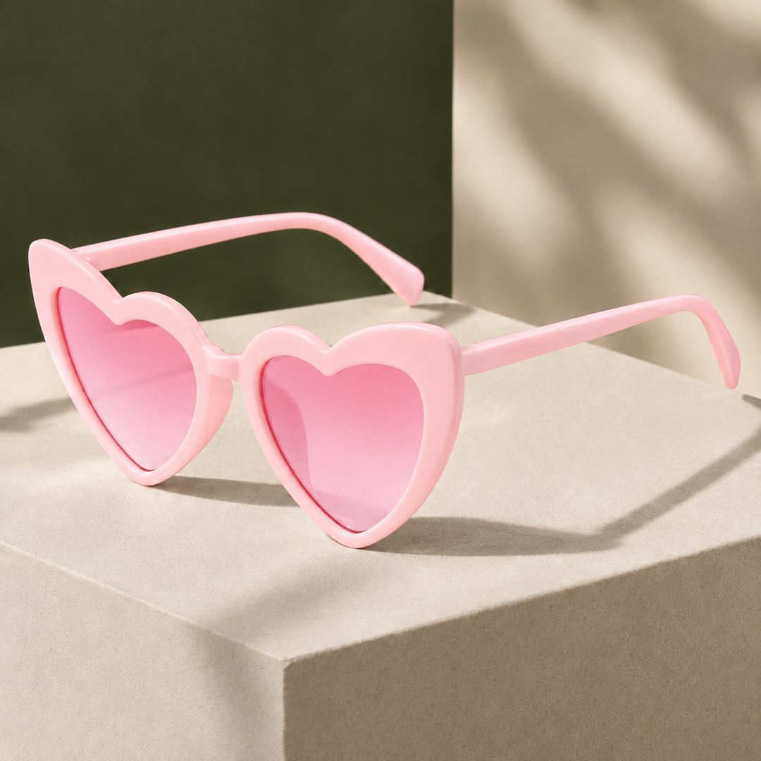 Women's Valentine Heart Sunglasses in Yellow | Invictora.com
