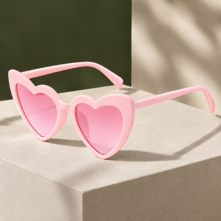 Women's Valentine Heart Sunglasses in Yellow | Invictora.com