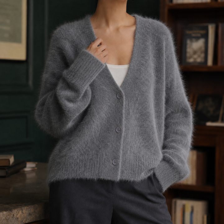 Women's Raven-June Soft Knit Cardigan in Off White | Invictora.com
