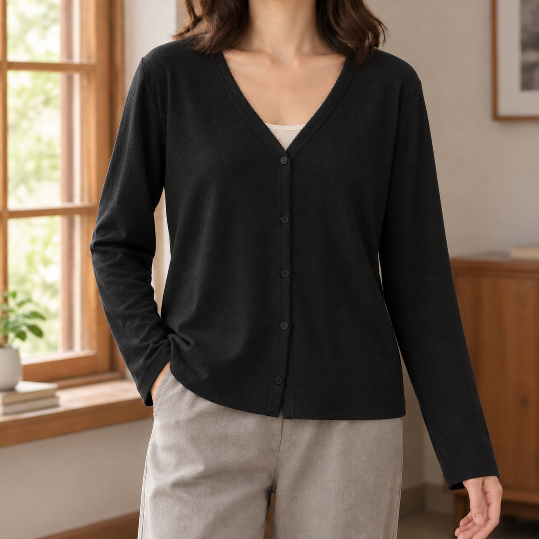 Women's Hyacinth Button Front Cardigan in Soft White | Invictora.com