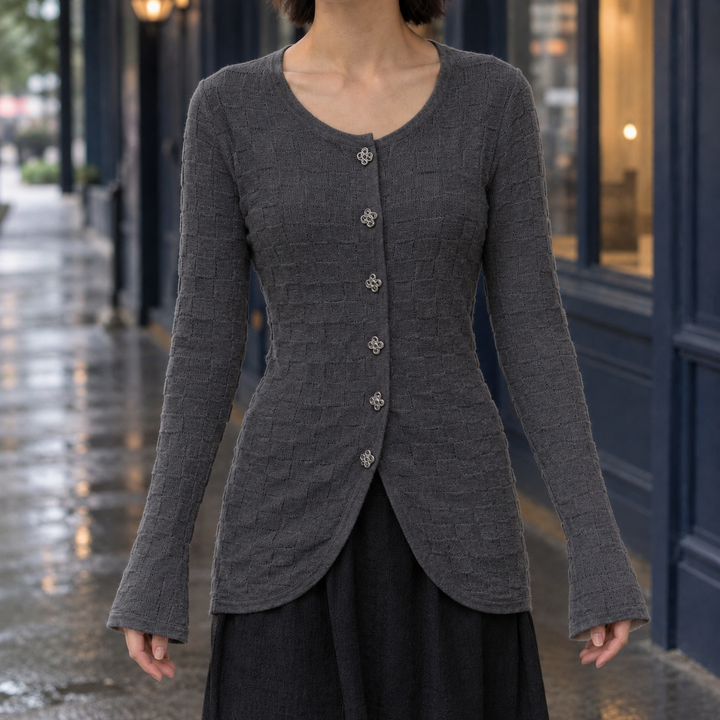 Women's Ludovica-Elise Textured Cardigan in Cream White | Invictora.com