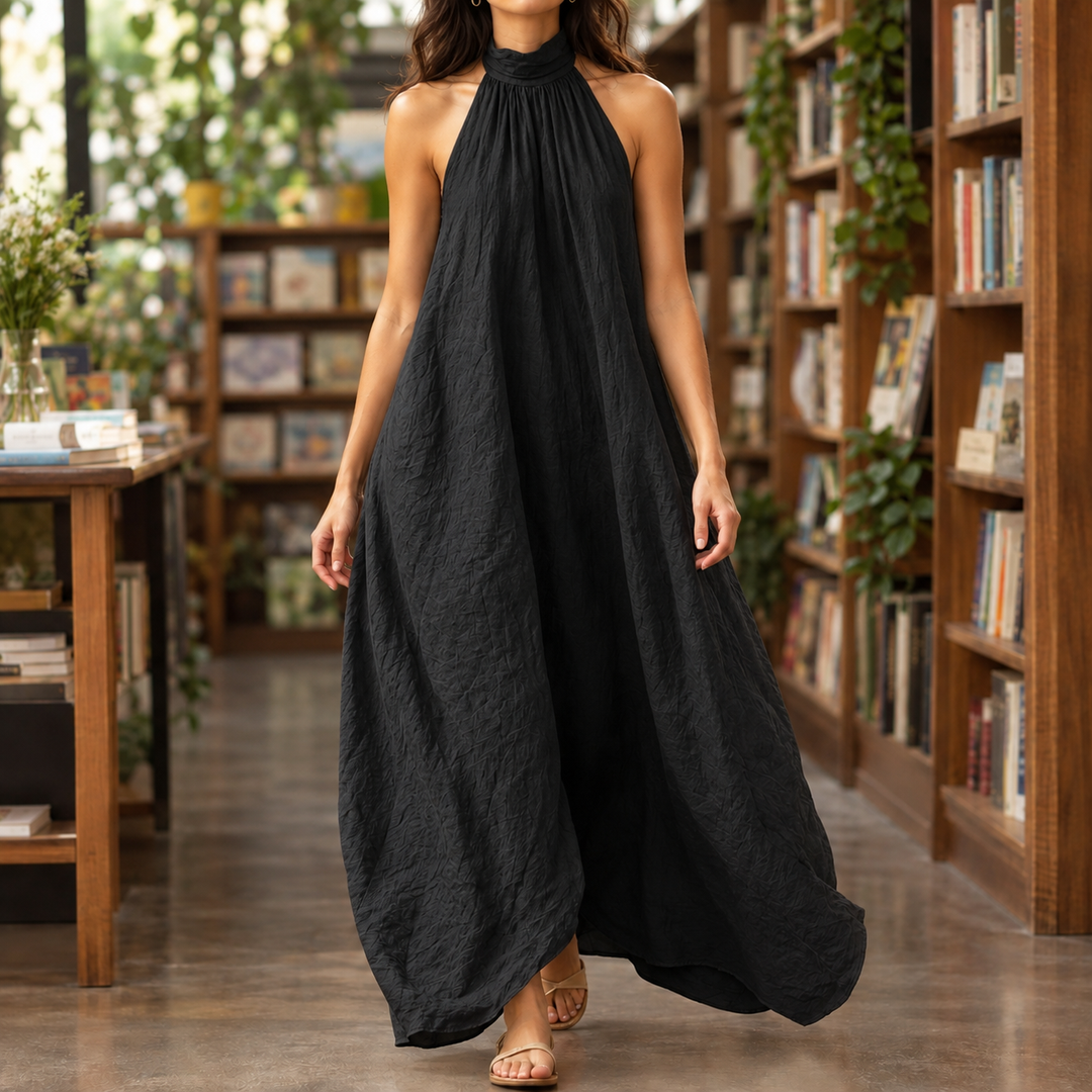 Women's Ascelin-Rae Halter Maxi Dress in Off White | Invictora.com