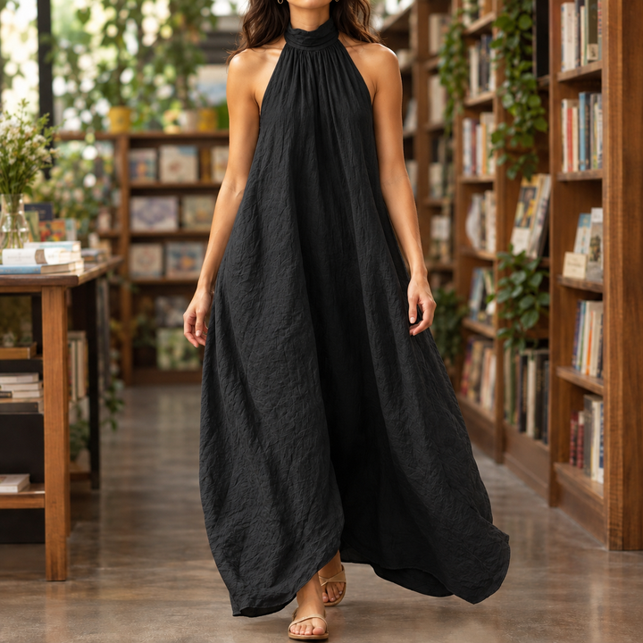 Women's Ascelin-Rae Halter Maxi Dress in Off White | Invictora.com