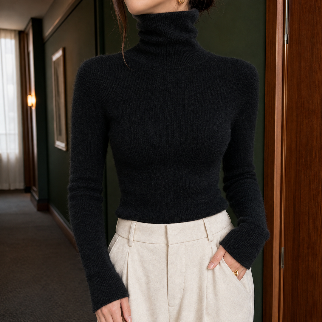 Women's Ophelia-Lane Turtleneck Sweater in Pink | Invictora.com