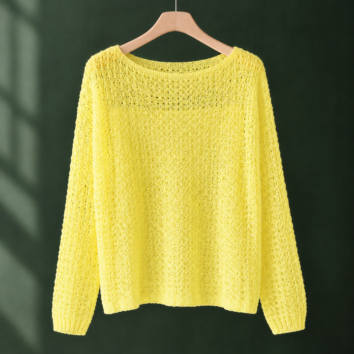 Women's Lara-Jade Openwork Sweater in White | Invictora.com